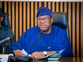 Secretary to the Government of the Federation, Sen. George Akume, CON, delivering the inaugural speech during the inauguration ceremony of the Technical Board of the Nigeria Anti-Doping Centre (NADC) on Thursday, 2nd July 2026 in Abuja.