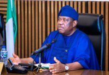 Secretary to the Government of the Federation, Sen. George Akume, CON, addressing members of City Boy Movement during their courtesy visit to his office in Abuja.