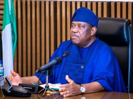 Secretary to the Government of the Federation, Sen. George Akume, CON, addressing members of City Boy Movement during their courtesy visit to his office in Abuja.