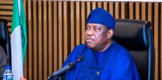 Secretary to the Government of the Federation, Sen. George Akume, CON, addressing members of City Boy Movement during their courtesy visit to his office in Abuja.