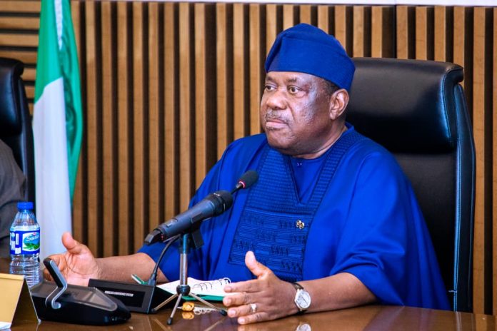 Secretary to the Government of the Federation, Sen. George Akume, CON, addressing members of City Boy Movement during their courtesy visit to his office in Abuja.