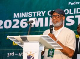 The Honorable Minister of Solid Minerals Development, Dr. Dele Alake, delivering his keynote address at the Ministerial Retreat which took place at Wells Carlton Hotel and Apartment on the 3rd July, 2026 in Abuja, Nigeria.