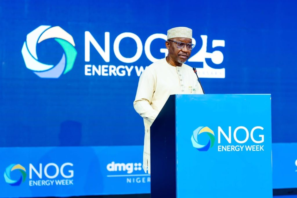 Rt. Hon. Ekperikpe Ekpo, Honourable Minister of State for Petroleum Resources (Gas), delivering his opening remarks at the Nigeria Oil and Gas (NOG) Conference and Exhibition.
