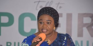 The Ag. National Coordinator/CEO of the SERVICOM Office, Mrs. Helen Lawal delivering her Keynote Address during the official inauguration of the Parastatal SERVICOM Unit/Parastatal SERVICOM Committee (PSU/PSC) at the Nigerian Investment Promotion Commission (NIPC) on 9th July, 2026 in Abuja.