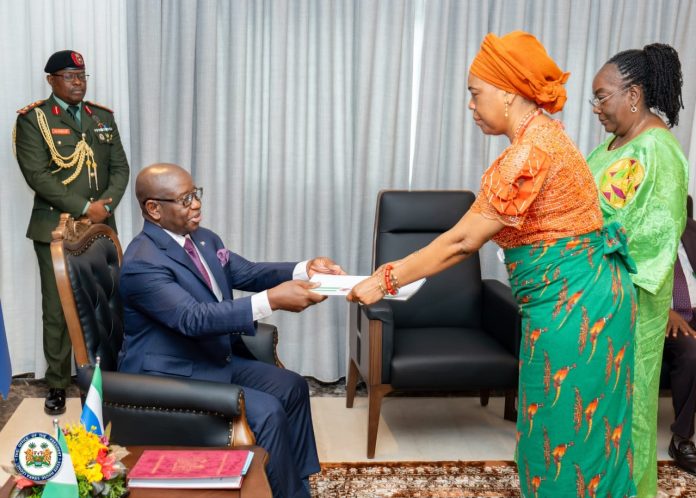 Presentation Of Letters Of Credence Ambassador Ayo Luther Ogbomode, mni, To President Of The Republic Of Sierra Leone