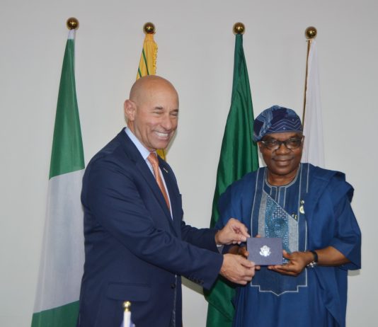 Minister Of State for Foreign Affairs, Amb. Sola Enikanolaiye Receives The United States Assistant Secretary of State For African Affairs