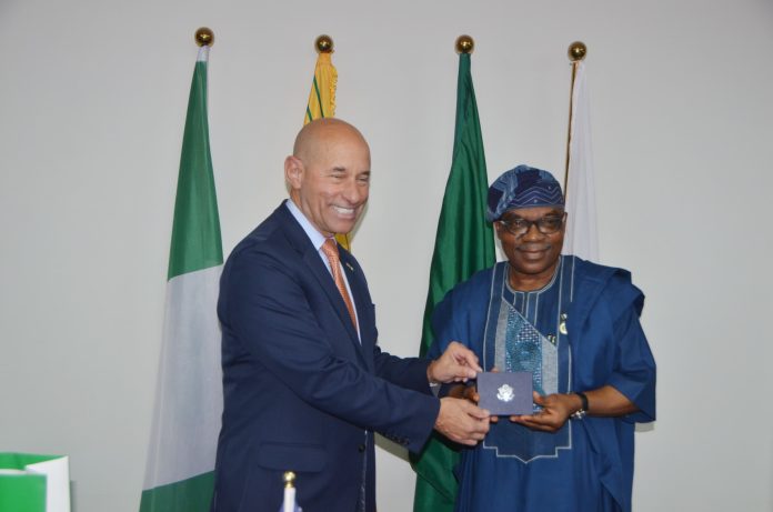 Minister Of State for Foreign Affairs, Amb. Sola Enikanolaiye Receives The United States Assistant Secretary of State For African Affairs