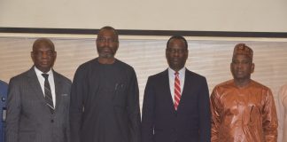 LR- Perm. Sec Finance, Mr. Raymond Omachi, Chairman of the Ministerial Advisory Committee, Mr. Abubakar Suleiman, Minister of Finance and Coordinating Minister of the Economy, Mr. Taiwo Oyedele and the Perm. Sec Special Duties Mr. Mohammed Sanusi