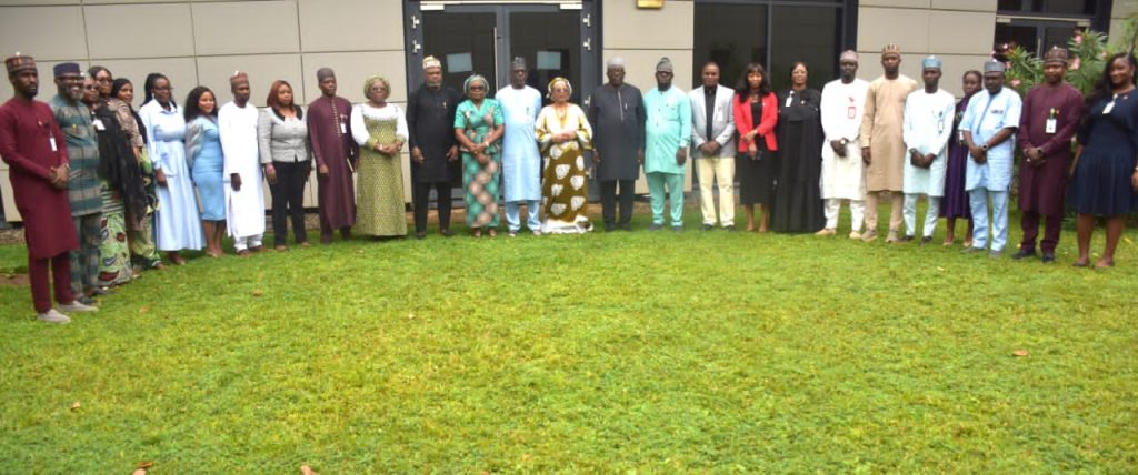 The Ag. National Coordinator/CEO of the SERVICOM Office, Mrs. Helen Lawal and the Management team of PTDF in a group photograph with the newly inaugurated members during the courtesy visit/official inauguration of the Parastatal SERVICOM Unit and Committee (PSU/PSC) at the Fund’s Head Office in Abuja on 16th July, 2026