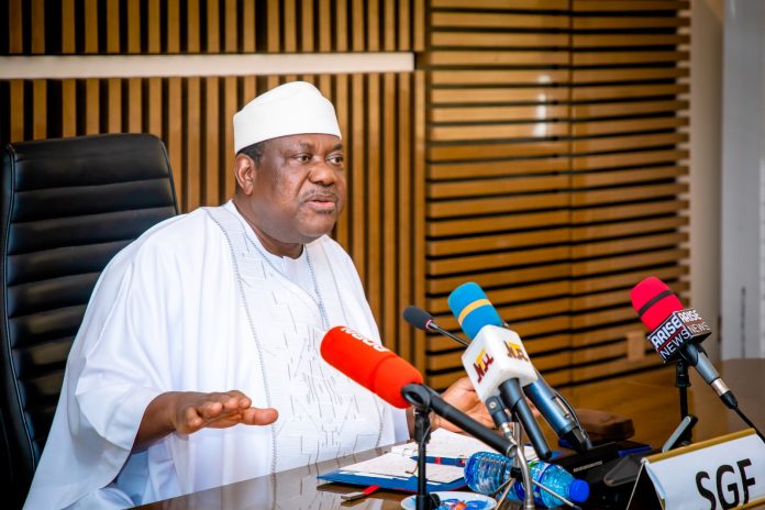 IMG-20260717-WA0124 Secretary to the Government of the Federation, Sen. George Akume, CON, addressing the delegation from National Identity Management Commission (NIMC) during their courtesy visit to his office on Friday, 17th July, 2026 in Abuja.