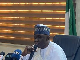 _Director-General/Chief Executive Officer of the Nigerian Technical Aid Corps (NTAC), Rt. Hon. Yusuf Buba Yakub, delivering his address during the Debriefing Session for the 11 Returning NTAC Volunteers from The Gambia, held on *Monday, 20th July, 2026,* at the NTAC Complex, Abuja._