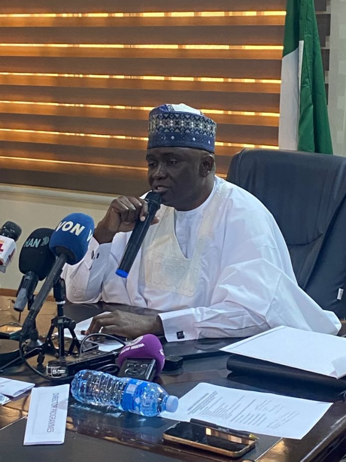 _Director-General/Chief Executive Officer of the Nigerian Technical Aid Corps (NTAC), Rt. Hon. Yusuf Buba Yakub, delivering his address during the Debriefing Session for the 11 Returning NTAC Volunteers from The Gambia, held on *Monday, 20th July, 2026,* at the NTAC Complex, Abuja._