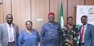 L-R, Nura Yusuf Dambo (SSRD ICPC), Ude Nma Chioma, team Leader of ICPC, Dr Onwusoro Maduka Ihemelandu, PS FMSDIGA, Abiola J. Charity Procurement Dept of ICPC