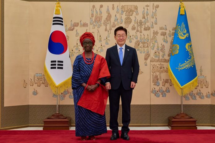 Ambassador (Prof.) Nora Ladi DaDuut Presents Letters Of Credence To The President Of The Republic Of Korea