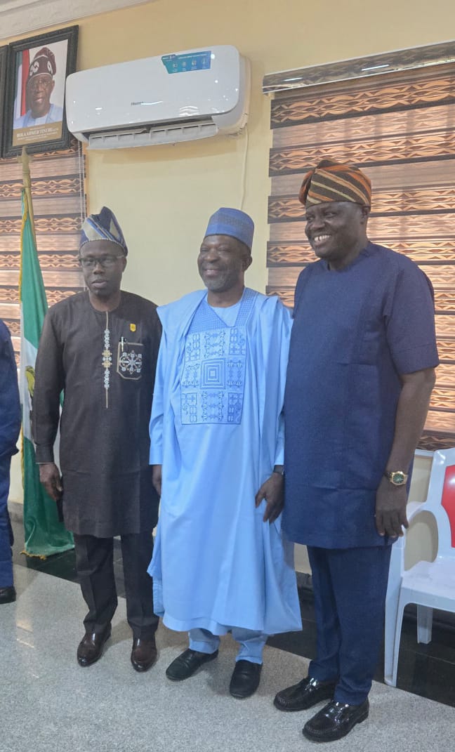 IMG-20260725-WA0073 L-R: Representative of Ekiti state Deputy Governor/Chairman Ekiti Boundary Committee, Mr. Adeleke Adefolaju, Director -General of the National Boundary Commission, Surv. Adamu A. Adaji and representative of Kwara state Deputy Governor/Chairman Kwara state Boundary Committee, Mr. Ayontola Malomo at the Joint meeting of officials on the Ekiti/Kwara Interstate Boundary held at Ado Ekiti, Ekiti State on Thursday 23rd July, 2026.