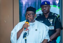 Secretary to the Government of the Federation, Sen. George Akume CON, delivering his keynote address at the 2026 NEITI Board/Management Retreat on Monday, 27th July, 2026 in Abuja
