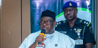 Secretary to the Government of the Federation, Sen. George Akume CON, delivering his keynote address at the 2026 NEITI Board/Management Retreat on Monday, 27th July, 2026 in Abuja