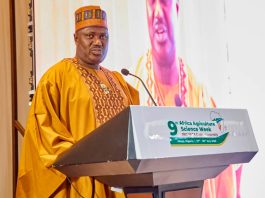 The Minister of State for Agriculture and Food Security, Sen.Dr Aliyu Sabi Abdullahi and other stakeholders during the 9th Africa Agriculture Science Week