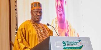 The Minister of State for Agriculture and Food Security, Sen.Dr Aliyu Sabi Abdullahi and other stakeholders during the 9th Africa Agriculture Science Week