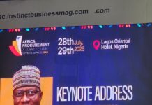 The Permanent Secretary, FMAFS, Dr Marcus Olaniyi Ogunbiyi during the Africa Procurement and Supply Chain Summit and Awards 2026