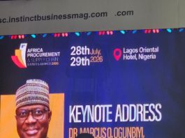 The Permanent Secretary, FMAFS, Dr Marcus Olaniyi Ogunbiyi during the Africa Procurement and Supply Chain Summit and Awards 2026