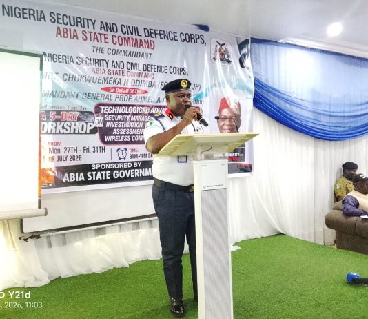 NSCDC Abia State Command Flags Off Strategic Capacity-building Workshop On Technological Advancement In Security Management