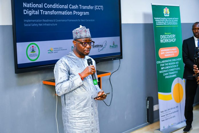 The Honourable Minister of Humanitarian Affairs and Poverty Reduction delivering his remarks at the workshop on Government - to - Person ( G2P) Conditional Cash Transfer (CCT) Stakeholder Engagement Workshop.