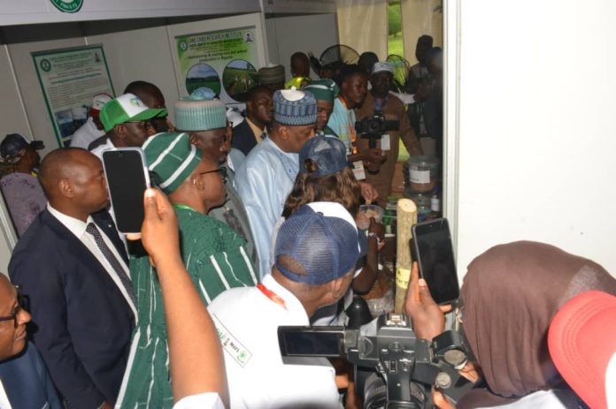 IMG-20260730-WA0028 The Minister of Agriculture and Food Security, Sen Abubakar Kyari, Prof. Chiedozie Ngozi Egesi and Minister of State for Agriculture and Food Security, Sen Dr Aliyu Sabi Abdullahi during the Nigeria Day at the 9th Africa Agriculture Science Week