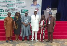 The Representative of the Minister of State for Agriculture and Food Security and Supervising Minister of Cooperative Affairs, Hon Victor Oyegoke (C) during the Ministerial Advocacy Tour in South South Geopolitical Zone.