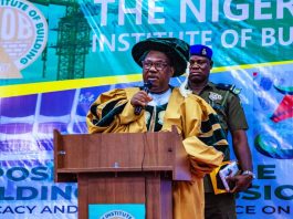 Secretary to the Government of the Federation, Sen. George Akume, CON delivering his opening speech at 56th Conference and Annual General Meeting of the Nigerian Institute of Builders (NIOB) in Abuja on Wednesday, 19th August, 2026.