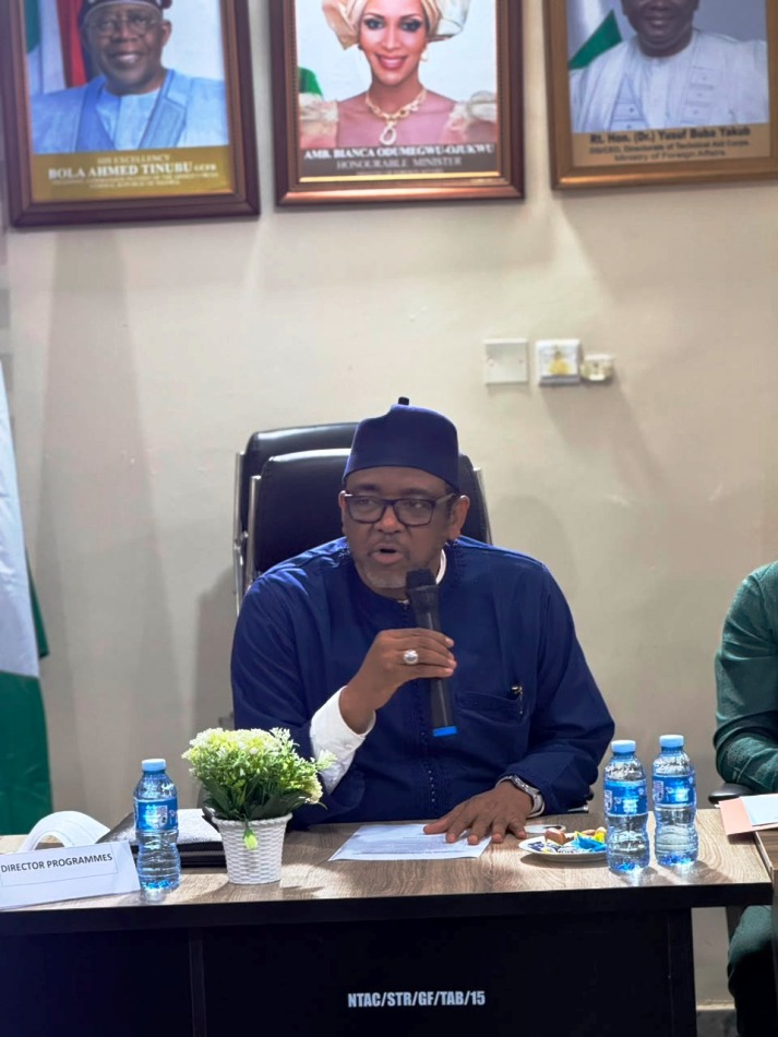 THE DG/CEO OF NTAC, RT. HON. YUSUF BUBA YAKUB, REPRESENTED BY DIR. PROG. AMB. BELLO A. JAYE DURING THE INTERACTIVE SESSION BETWEEN NTAC MANAGEMENT, CORPS MEMBERS AND INTERNS ON THE 15TH OF JULY 2026