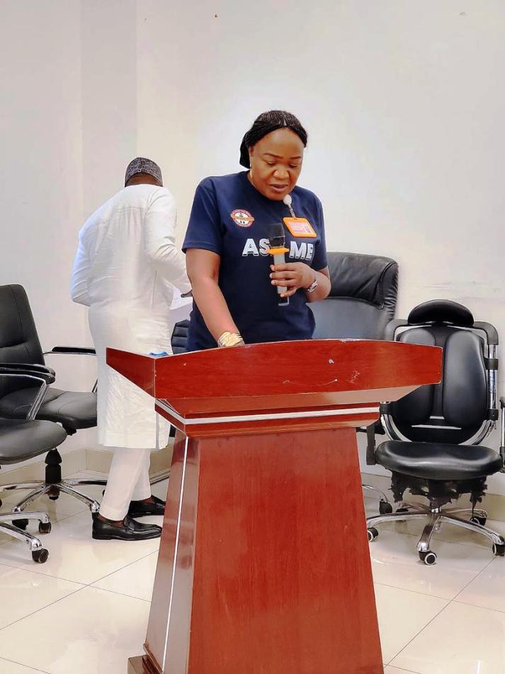 FAAN’s General Manager for Customer Service and SERVICOM Nodal Officer, Mrs. Alphonso Monica detailing the operational strategy for "Operation Air Clean," in her presentation during the launch recently at the Murtala Muhammed International Airport, Lagos.