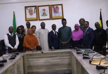 Fifth from Right: Representative of the Honourable Minister of Police Affairs Sen. Dr. Ibrahim Gaidam CON. Director Human Resources Management Mr. Ikemefuna Ohanyere in a group photograph with MPA Management and the facilitators from Deutsche Partners Holding Limited.