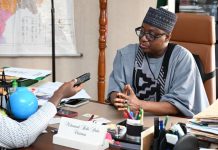 RMAFC Chairman, Dr. Mohammed Bello Shehu, OFR speaking to the reporter