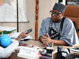 RMAFC Chairman, Dr. Mohammed Bello Shehu, OFR speaking to the reporter