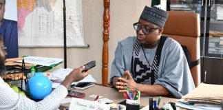RMAFC Chairman, Dr. Mohammed Bello Shehu, OFR speaking to the reporter
