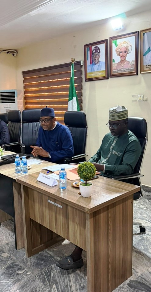 DIR. ADMIN. AMB. SAIDU D. MUHAMMAD AND DIR. PROG. AMB. BELLO A. JAYE DURING THE INTERACTIVE SESSION BETWEEN NTAC MANAGEMENT, CORPS MEMBERS AND INTERNS ON THE 15TH OF JULY 2026