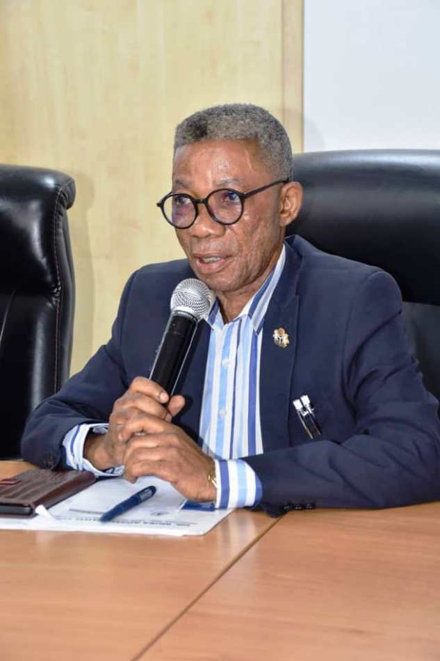 Leader of the ICPC delegation, Dr. Essiet Peter Johnson, delivering his remarks during the meeting with officials of the Ministry of Petroleum Resources.