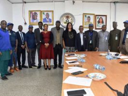 Representative of the Permanent Secretary and Director, Midstream and Downstream, Ministry of Petroleum Resources, Mrs. Ikenma Irene (6th right), flanked by the Leader of the ICPC delegation, Dr. Essiet Peter Johnson (5th right), in a group photograph with officials of the ICPC and members of the Ministry’s Anti-Corruption and Transparency Unit (ACTU) during the 2026 Ethics and Integrity Compliance Assessment.