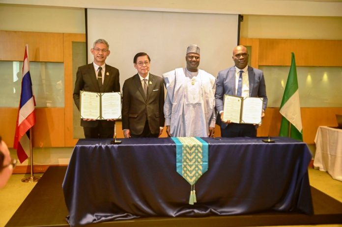 The Minister of State for Agriculture and Food Security and Supervising Minister of Cooperative Affairs, Sen Dr Aliyu Sabi Abdullahi during the signing ceremony.