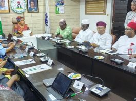Head of the Civil Service of the Federation, Mrs. Didi Esther Watson-Jack, OON, mni, Director-General/CEO, Bureau of Public Procurement (BPP), Dr. Adebowale A. Adedokun, FCIPS, 3rd right, and other members of the committee during the inaugural meeting in Abuja.