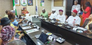 Head of the Civil Service of the Federation, Mrs. Didi Esther Watson-Jack, OON, mni, Director-General/CEO, Bureau of Public Procurement (BPP), Dr. Adebowale A. Adedokun, FCIPS, 3rd right, and other members of the committee during the inaugural meeting in Abuja.