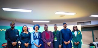 R-L: Director General, National Institute for Hospitality and Tourism (NIHOTOUR), Dr. Abisoye Fagade; Chief Executive Officer, MyCityApp, Ifeoma Mbonu; Honourable Minister of Art, Culture, Tourism and the Creative Economy, Hannatu Musawa; Director General, Nigerian Tourism Development Authority (NTDA), Ola Awakan; Representative of the Director General, National Council for Arts and Culture (NCAC); General Manager, Operations, MTN Nigeria, David Igunsola; and Silely Lothan - Head, private banking Abuja and North Region, Providus bank, at the press conference to officially unveil EmbertoRemember, held on 17 August 2026 in Abuja.