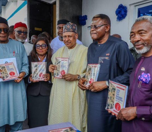 (L-R) The former Governor of Cross River State, Chief Clement Ebri; the Chief Judge of Cross River State, Hon. Justice Akon Ikpeme; the Honourable Minister of Information and National Orientation, Mohammed Idris; the Executive Governor of Cross River State, Senator Prince Bassey Edet Otu; the President, Nigerian Institute of Public Relations, Dr Ike Neliaku, at the official reactivation of the remodelled Cross River State Newspaper (Nigerian Chronicle) Corporation, now the Cross River Information Hub, and the commissioning of the new government printing press, in Calabar on September 3, 2026. Photo: Mohammed Suleiman