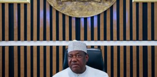 Secretary to the Government of the Federation (SGF) Sen. George Akume CON speaking to the Executive Vice Chairman/CEO of NASENI Khalil Suleiman Halilu and the Winners of NASENI Innovation Assessment and Award Competition in his office in Abuja on Tuesday, 8th September, 2026.