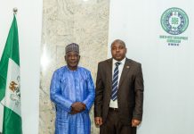 L- R: The Managing Director/CEO, North-West Development Commission, Prof. Shehu Abdullahi Ma’aji with the Chairman, Kano State Multi-Agency Task Force on Drug Abuse and Illicit Practices, Barrister Muhiyi Magaji Rimingado during a courtesy visit in Kano.