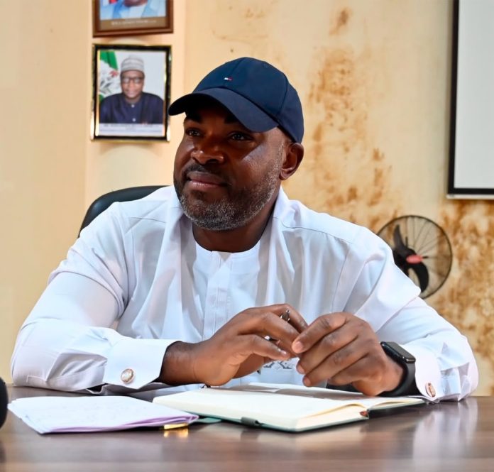 Secretary to the Commission, Comrade Tosin Adeyanju during a meeting with Staff of RMAFC