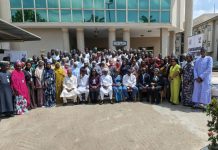 First row(5th left) : Representative of the Hon. Chairman, Hon. Ismail Muhammed Agaka ACTU officials and participants at the workshop