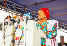 The Senior Special Assistant to the President on SDGs, Princess Adejoke Orelope-Adefulire, delivering her keynote address at the event