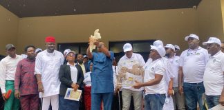 Chief of Staff Government House Hon Johnson Erijo Who Represented Delta State Governor His Excellency Rt Hon. Sheriff Oborevwori , Releasing Pigeons As Symbol Of Peace To Mark The Event